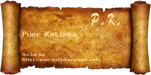 Puer Katinka névjegykártya